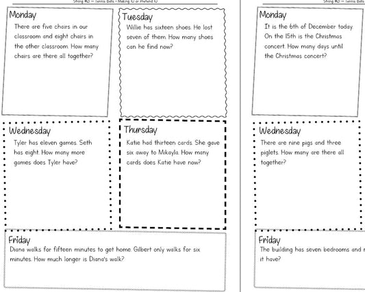 Building Fact Fluency - One Year's Worth of Daily Word Problems!