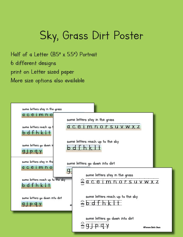 Sky Grass Dirt Classroom Poster